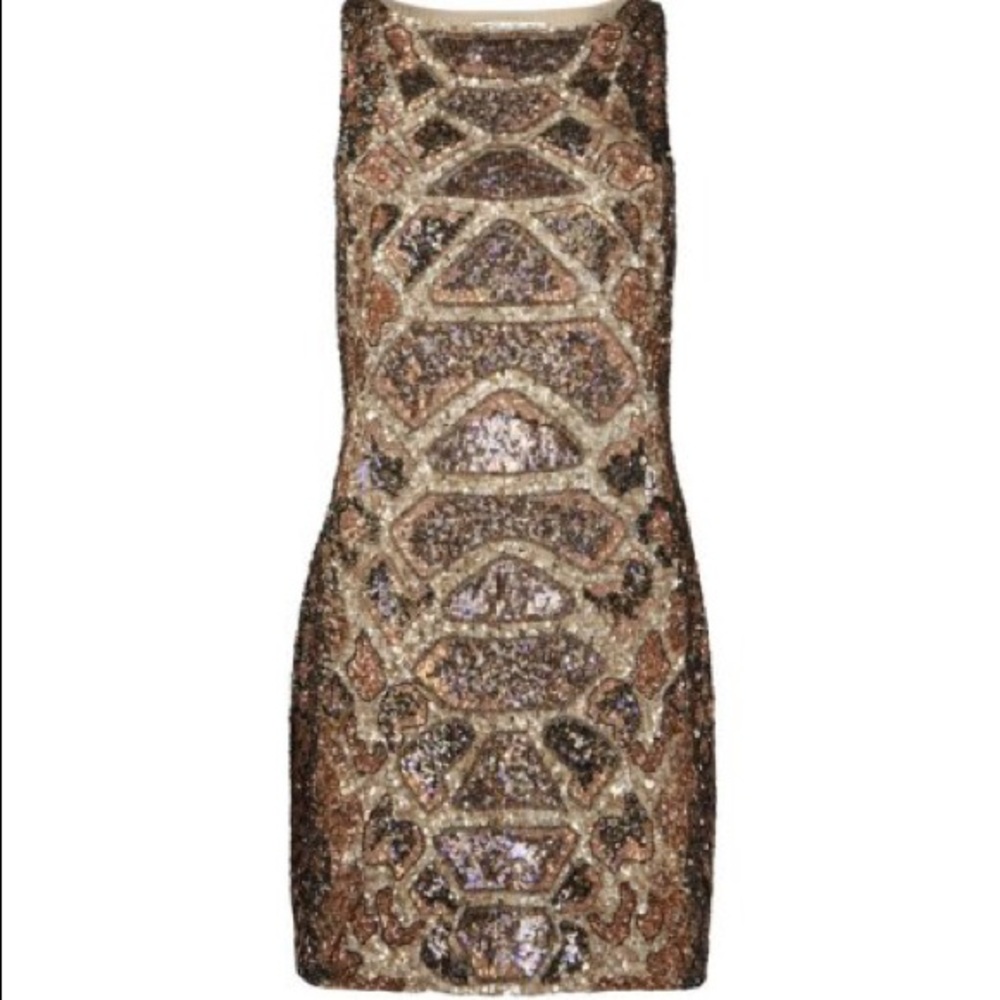 All Saints Embellished Python Dress